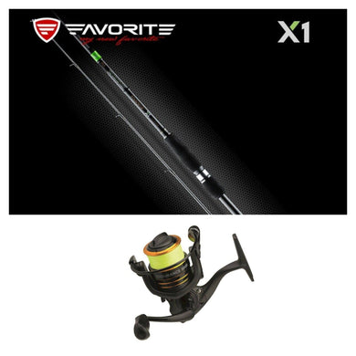Combo Spinning Set Up = Favorite X1 Fishing Rod 6ft 6in 4-18g Kinetic 2000 Reel - Fishing Lures Ltd